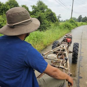 Travelling through the countryside by local sidecar